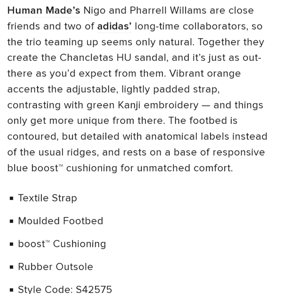 NWT Unisex Adidas x Pharrell Williams Chancletas HU Slides - Picture 11 of 12